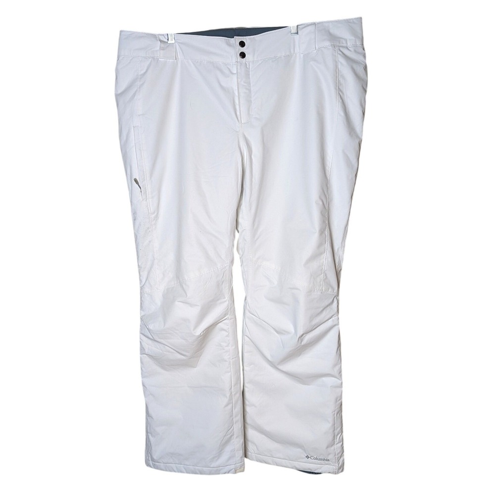 Columbia Women's White Snow Pants Sz 2X Omni-Tech Insulated Ski‎ Winter Outdoor